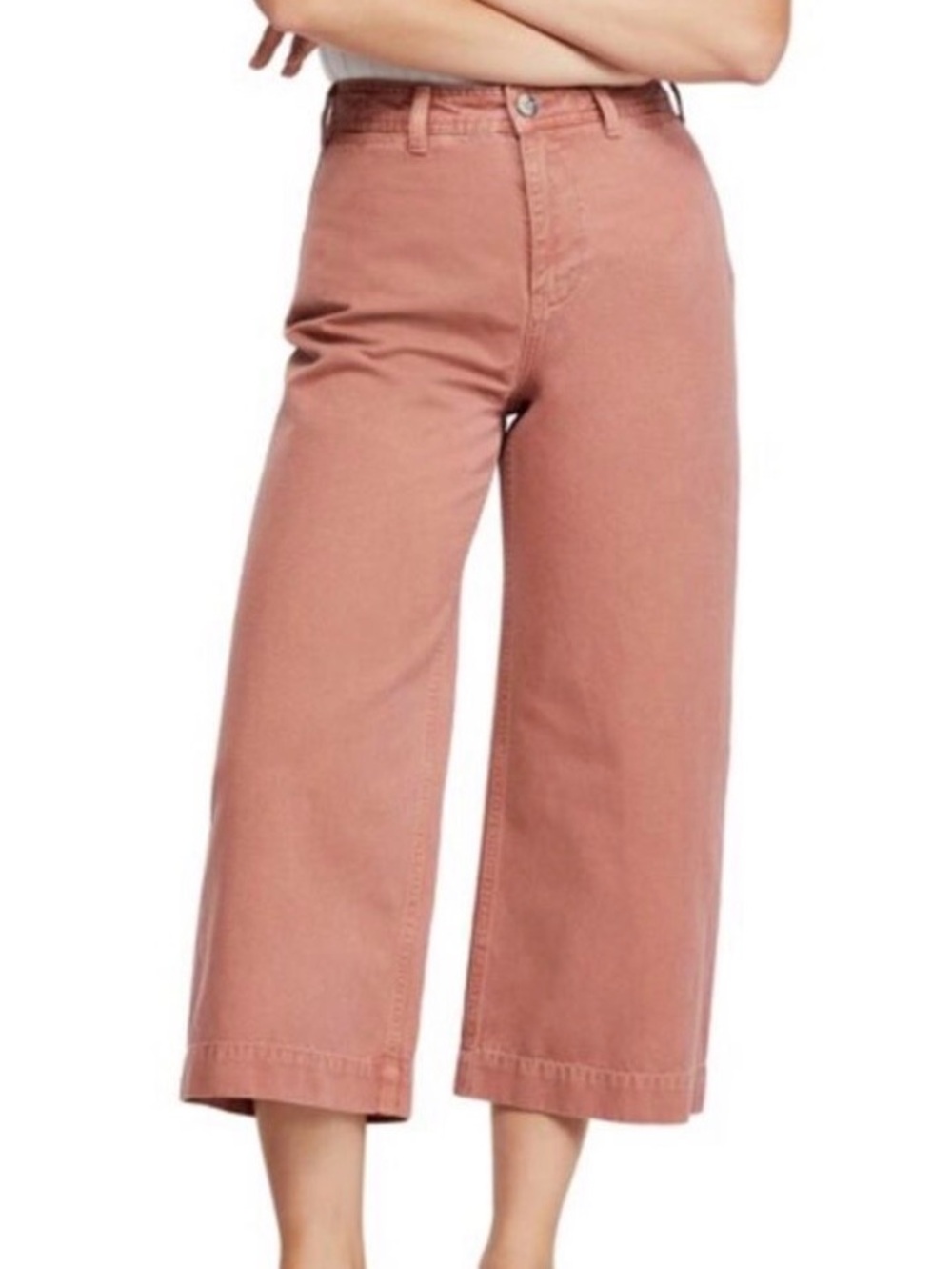 Free People We The Free High Rise Jeans Warm Terracotta Size 31 Rose Pink Salmon
